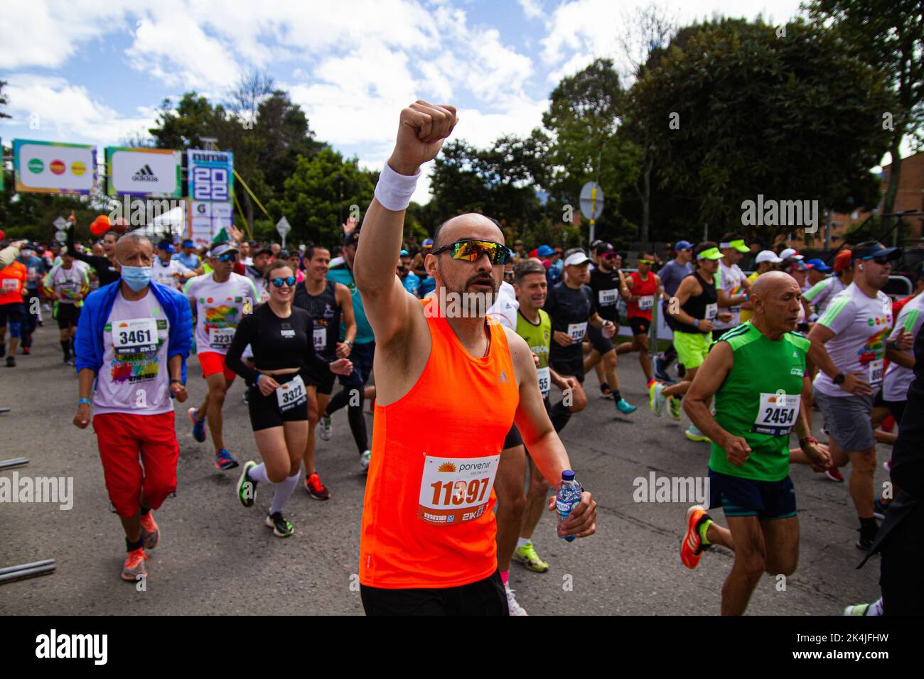 People take part during the comeback after two years of Bogota's Half