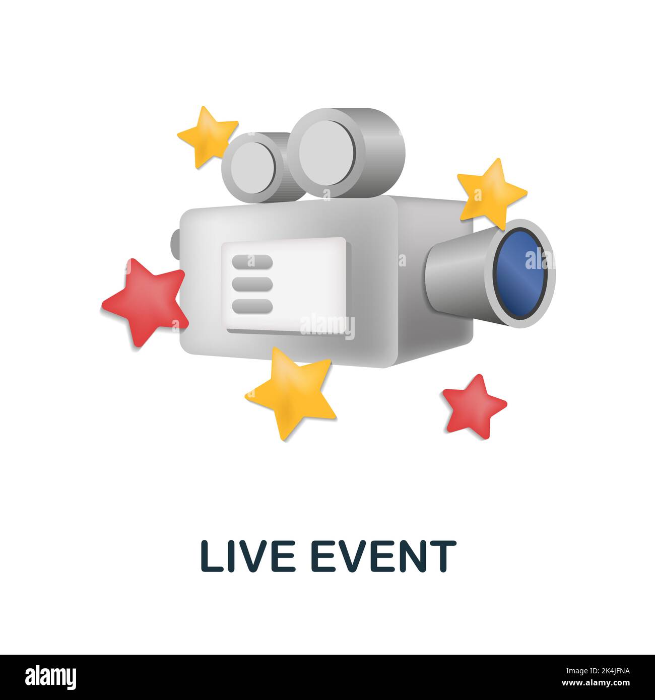 Live Event icon. 3d illustration from digital marketing collection. Creative Live Event 3d icon