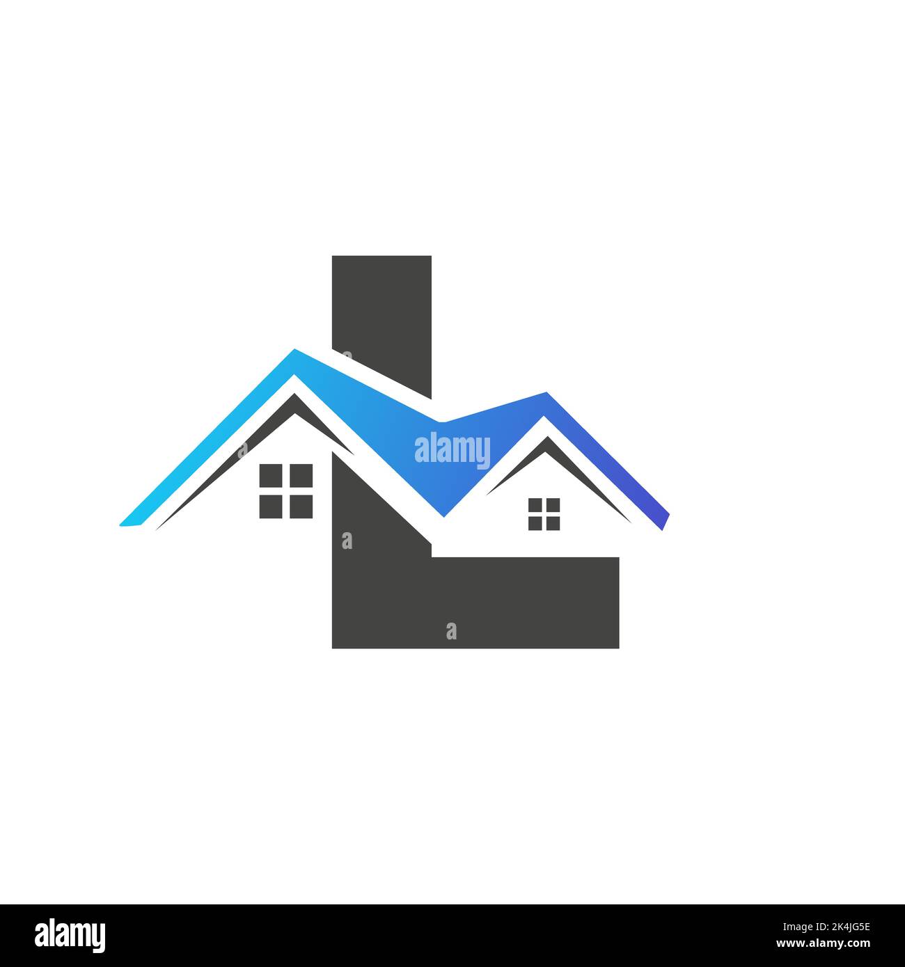 Initial Letter L Real Estate Logo With House Building Roof For ...