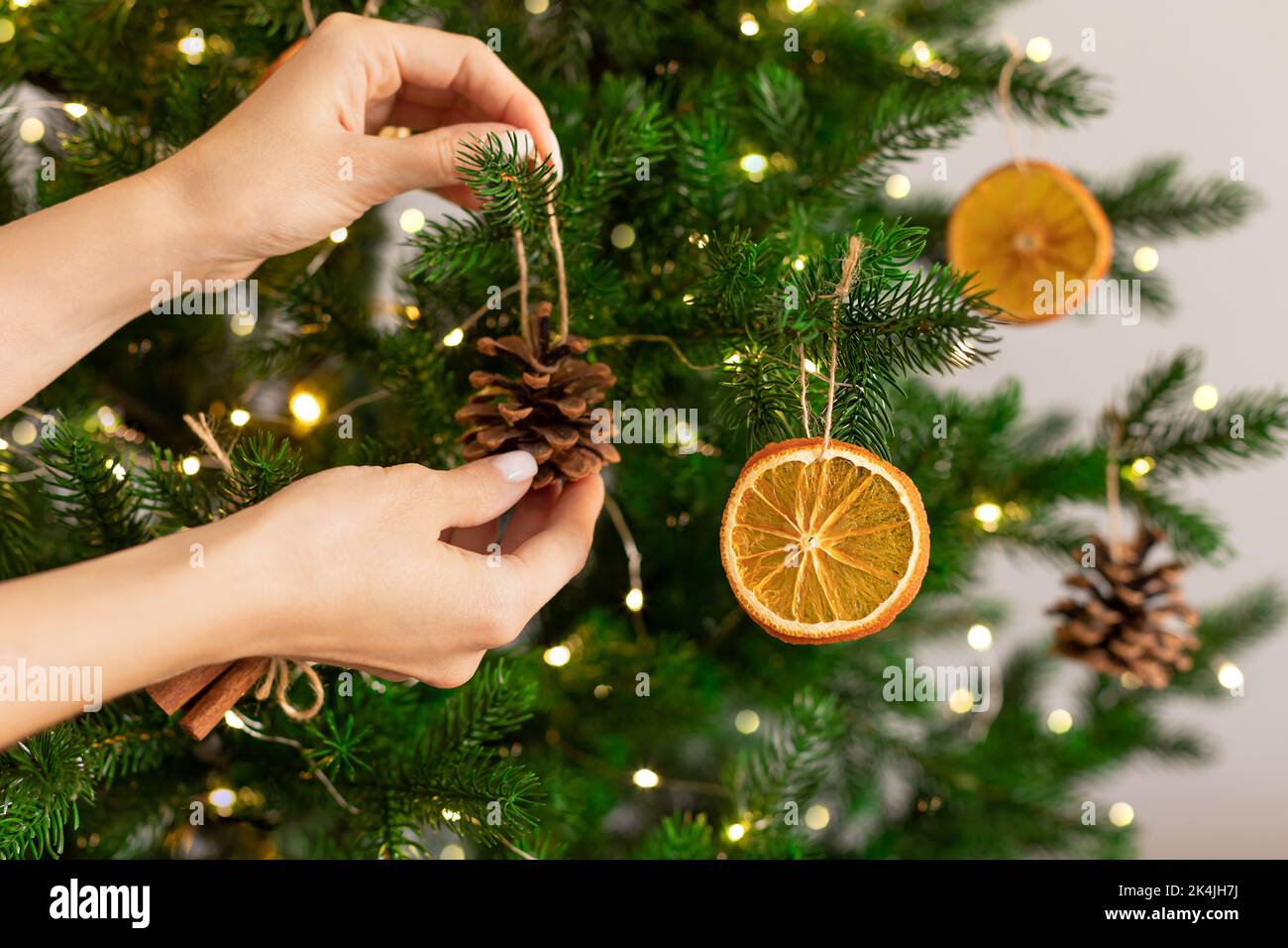 Christmas tree woman detail hi-res stock photography and images - Alamy
