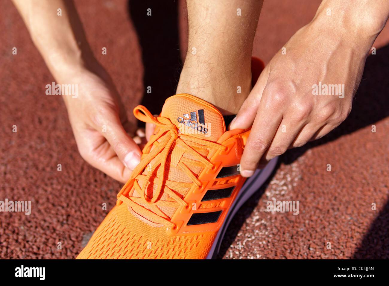 Adidas orange sneakers hi-res stock photography and images - Alamy