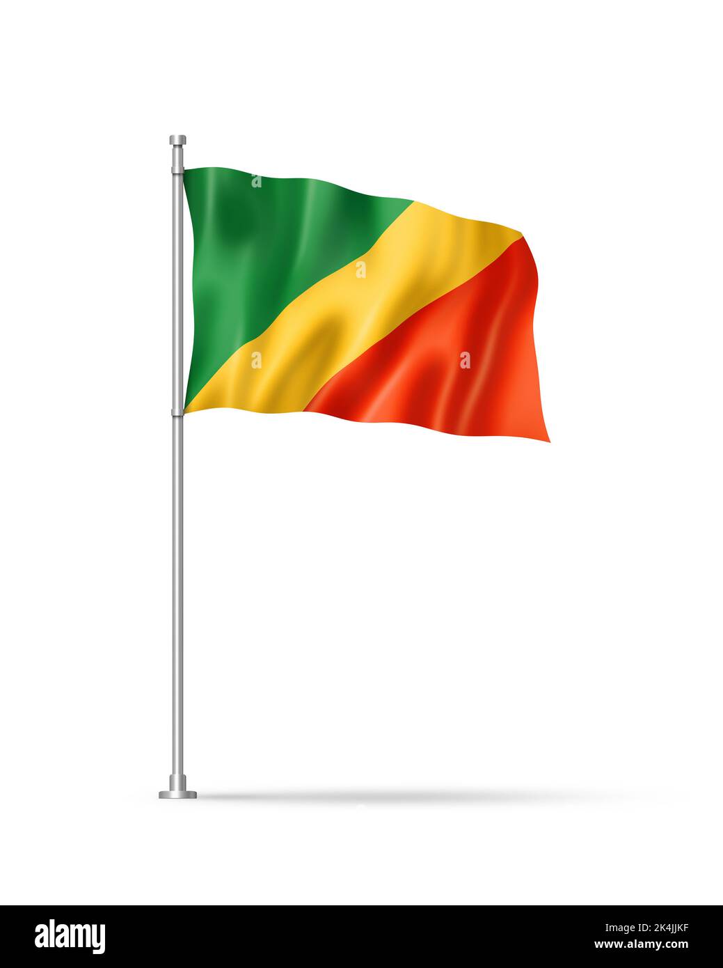 Republic of the Congo flag, 3D illustration, isolated on white Stock ...