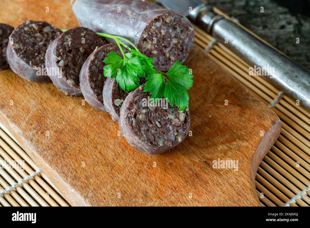 Traditional Polish black pudding with buckwheat groats Stock Photo Alamy