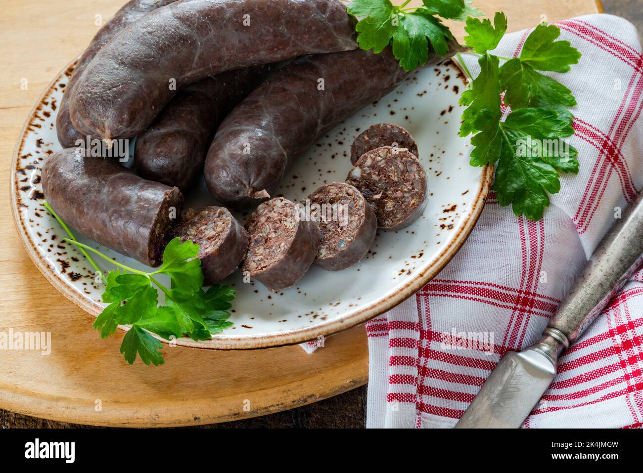 Traditional Polish black pudding with buckwheat groats Stock Photo - Alamy