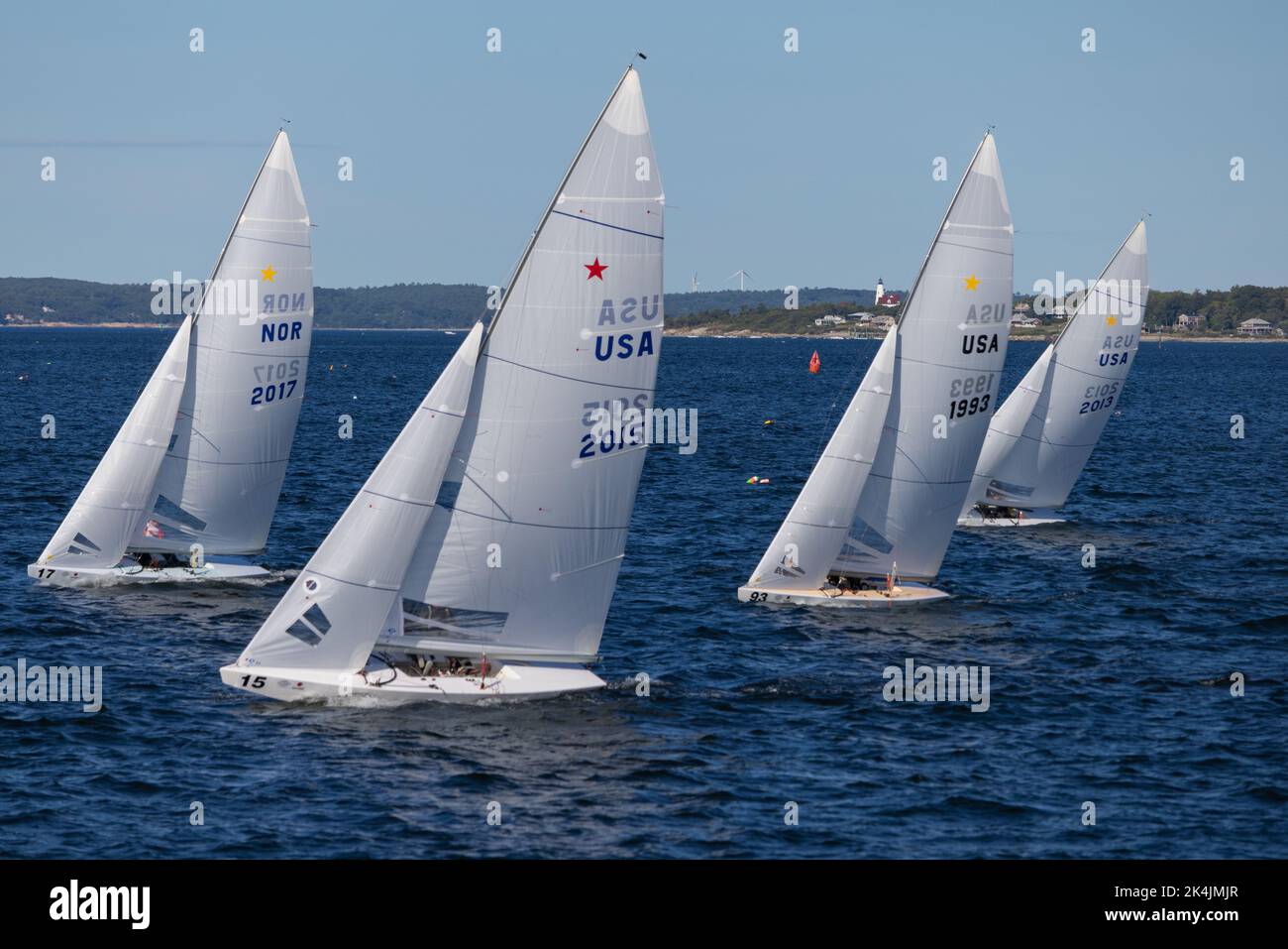 An Etchells class Fleet racing sailboat yacht in the sea - Bacardi cup ...