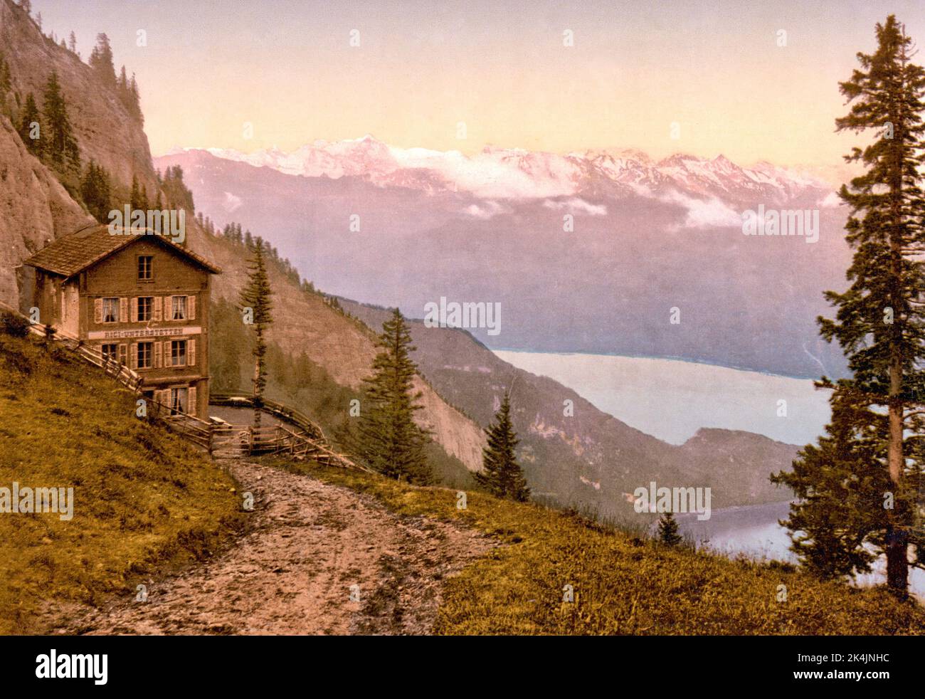 Berghaus Unterstetten, Rigi Kaltbad, Lucerne, Switzerland 1890. Stock Photo