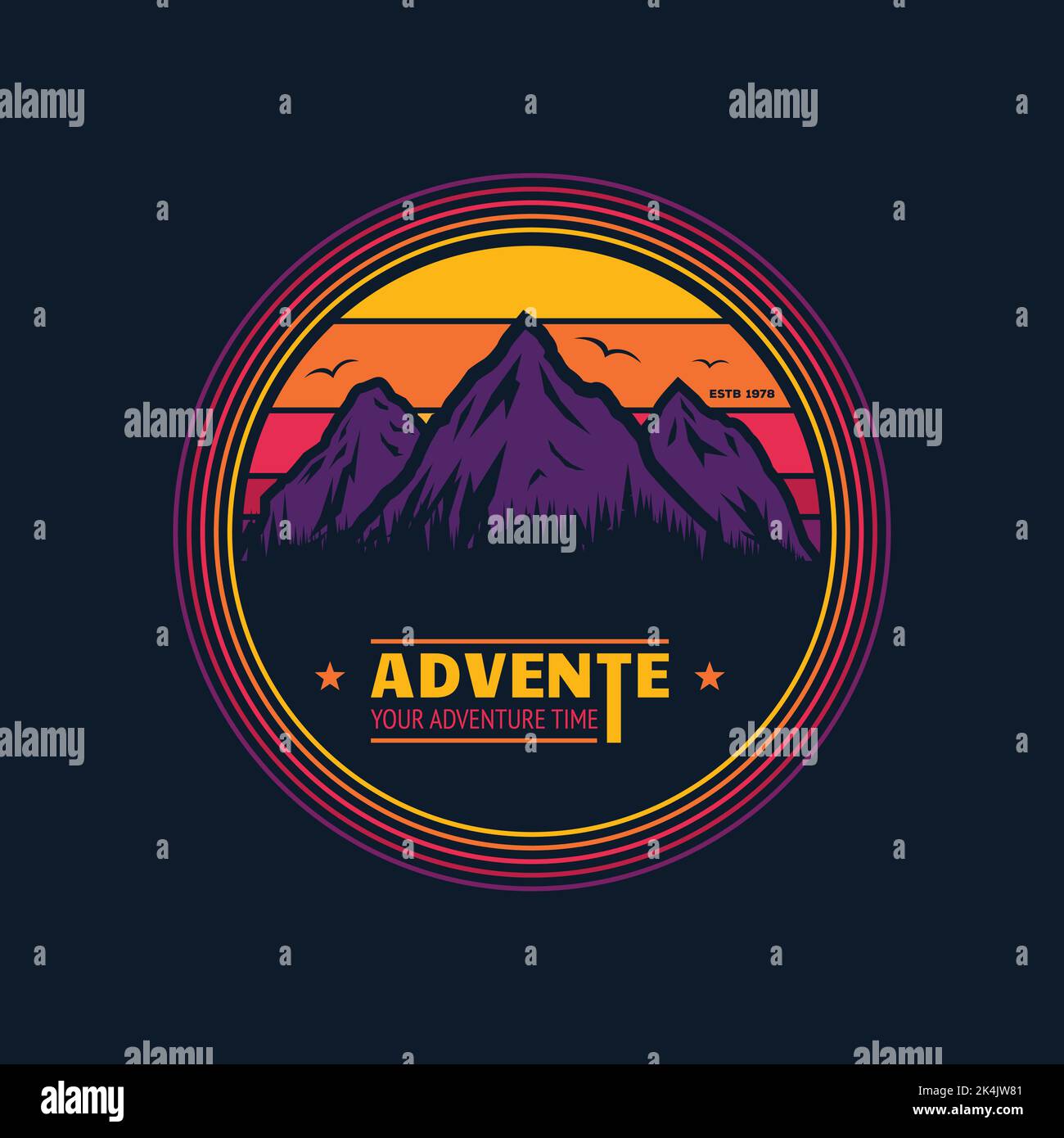 Mountain adventure logo Stock Vector