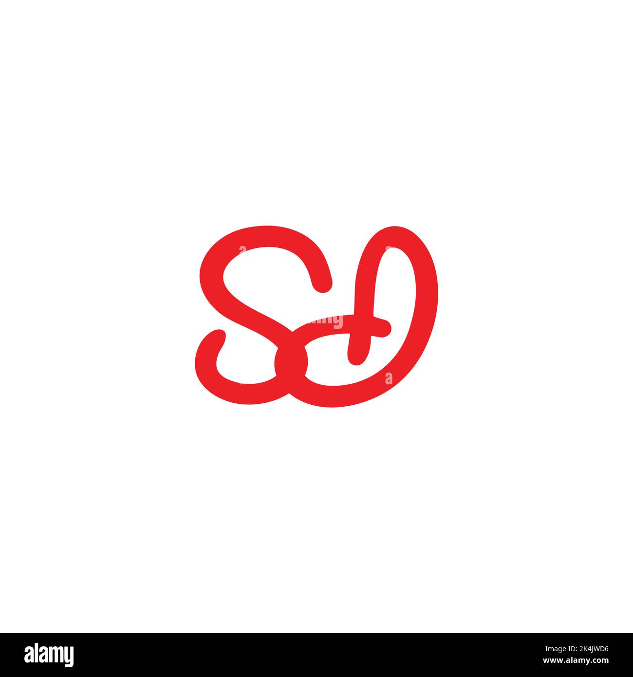 letter sd linked curves line simple logo vector Stock Vector Image ...