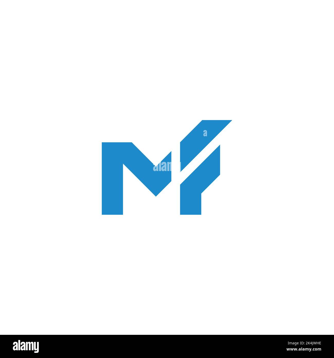 letter mf simple geometric finance up logo vector Stock Vector