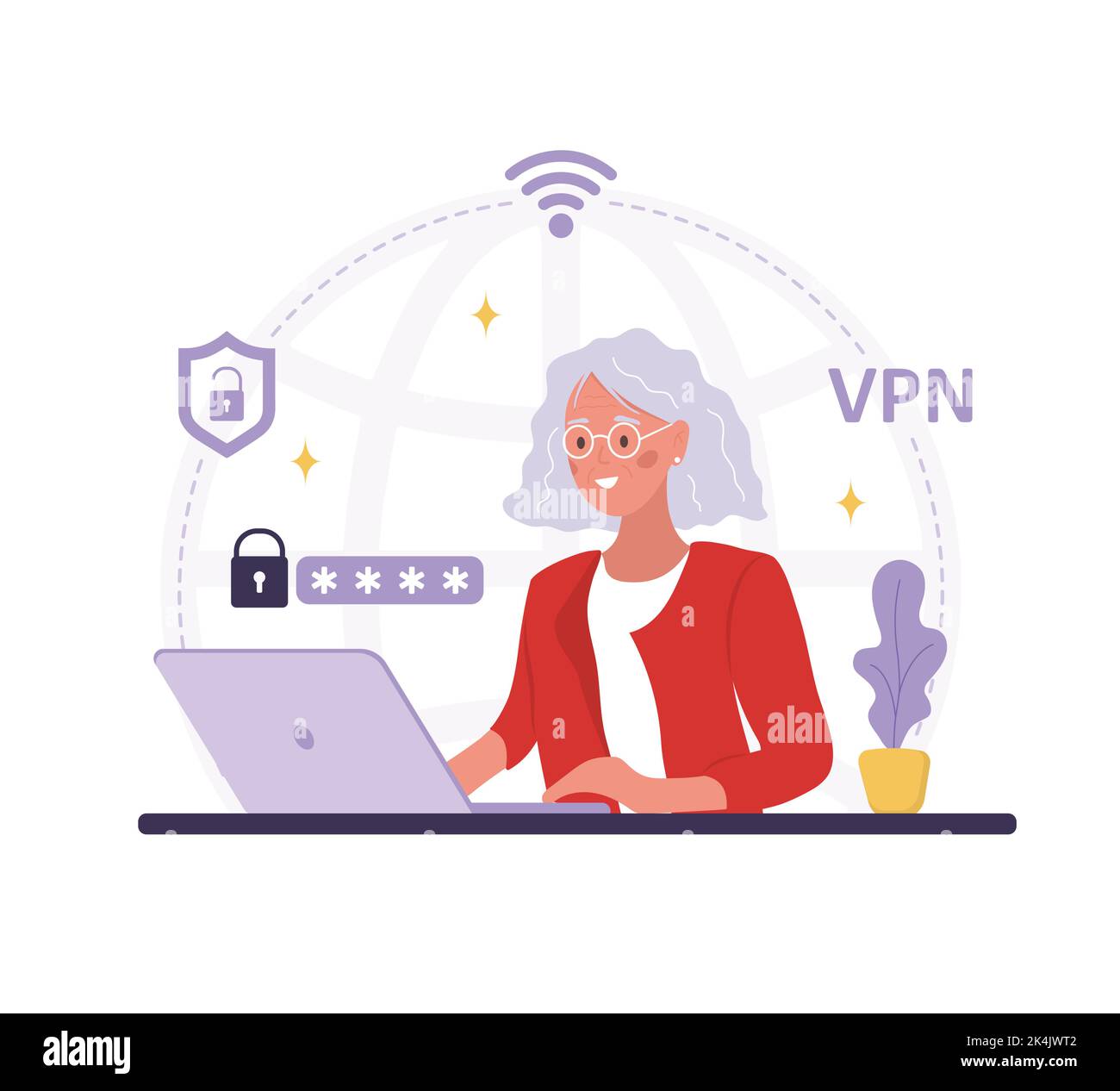 Elderly using digital Stock Vector Images - Alamy
