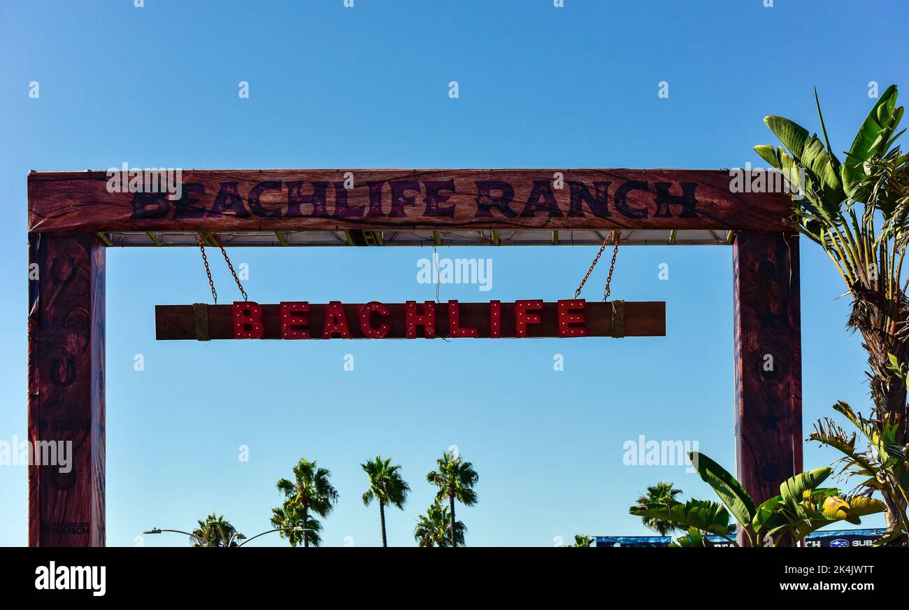 Redondo Beach, California September 17, 2022 - The entryway sign at BeachLife Ranch, Credit - Ken Howard/Alamy Stock Photo