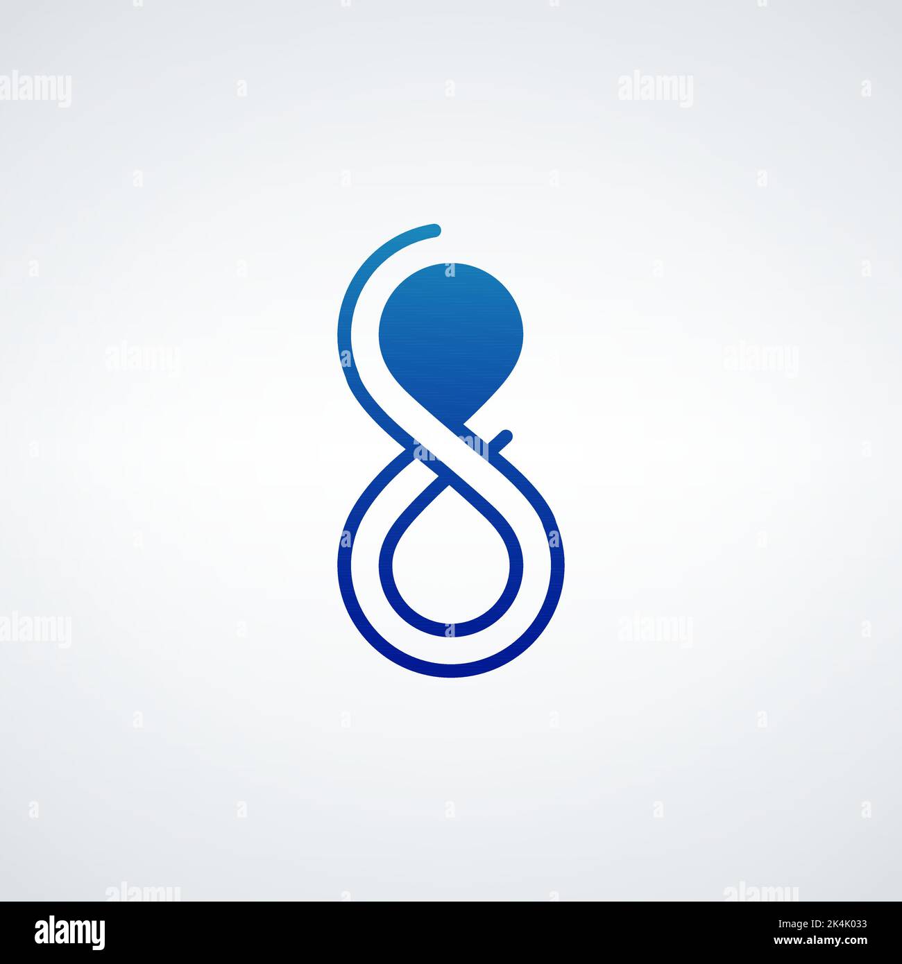 Abstract number 8 modern dynamic flat design Number eight logo Stock