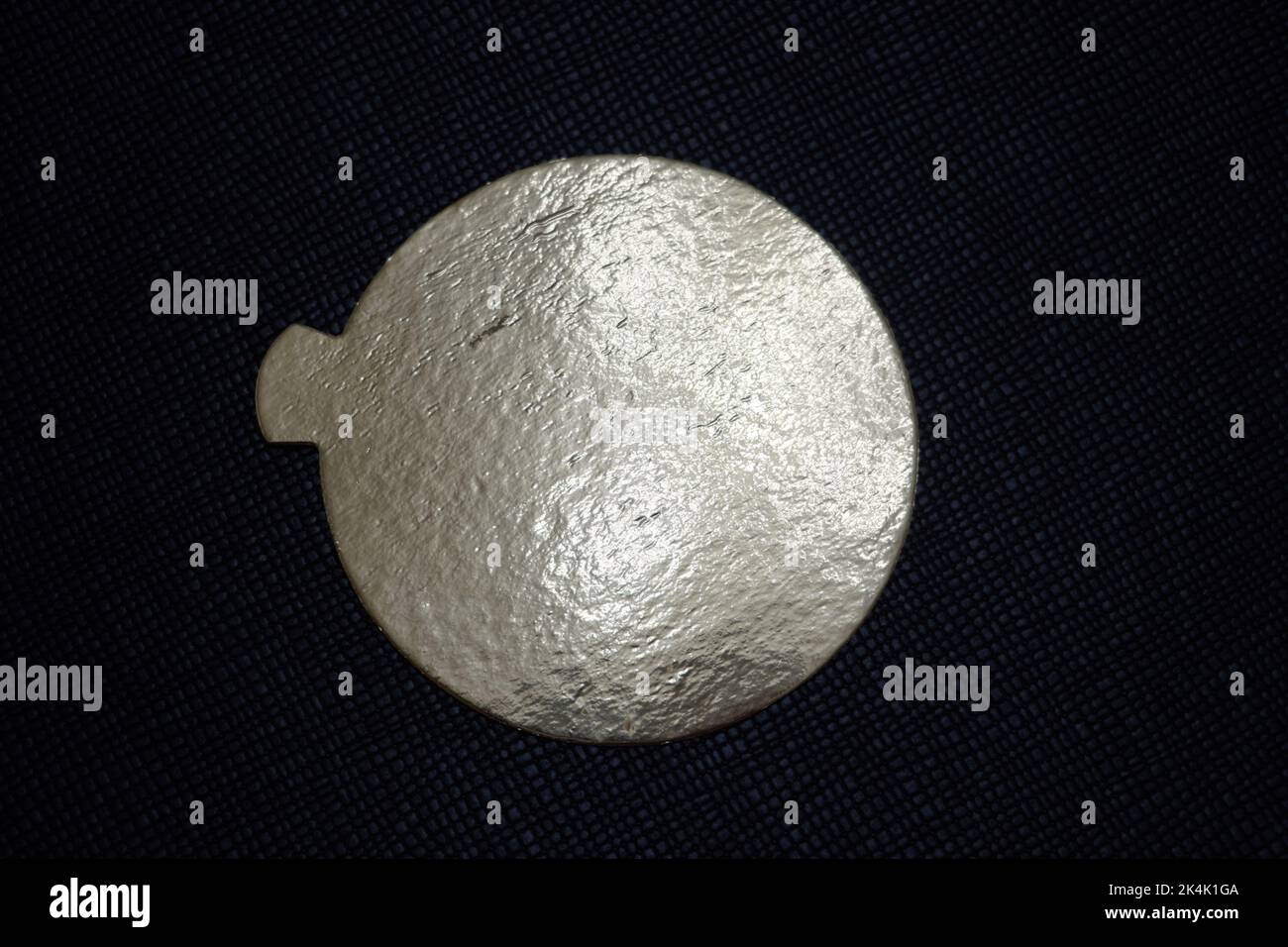Two golden speech bubbles on a textured red background. Stock Photo
