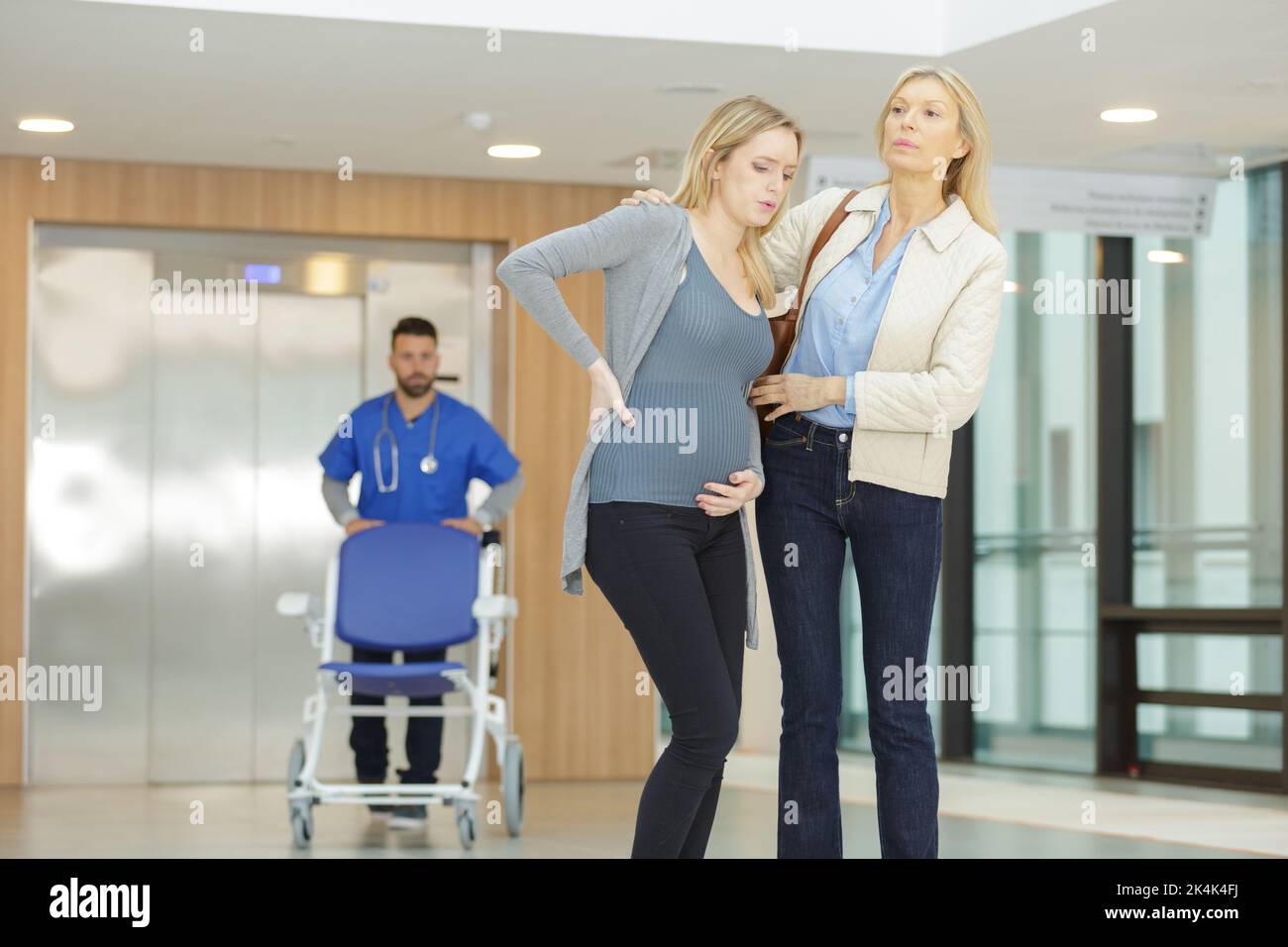 mother with daughter in a hospital Stock Photo