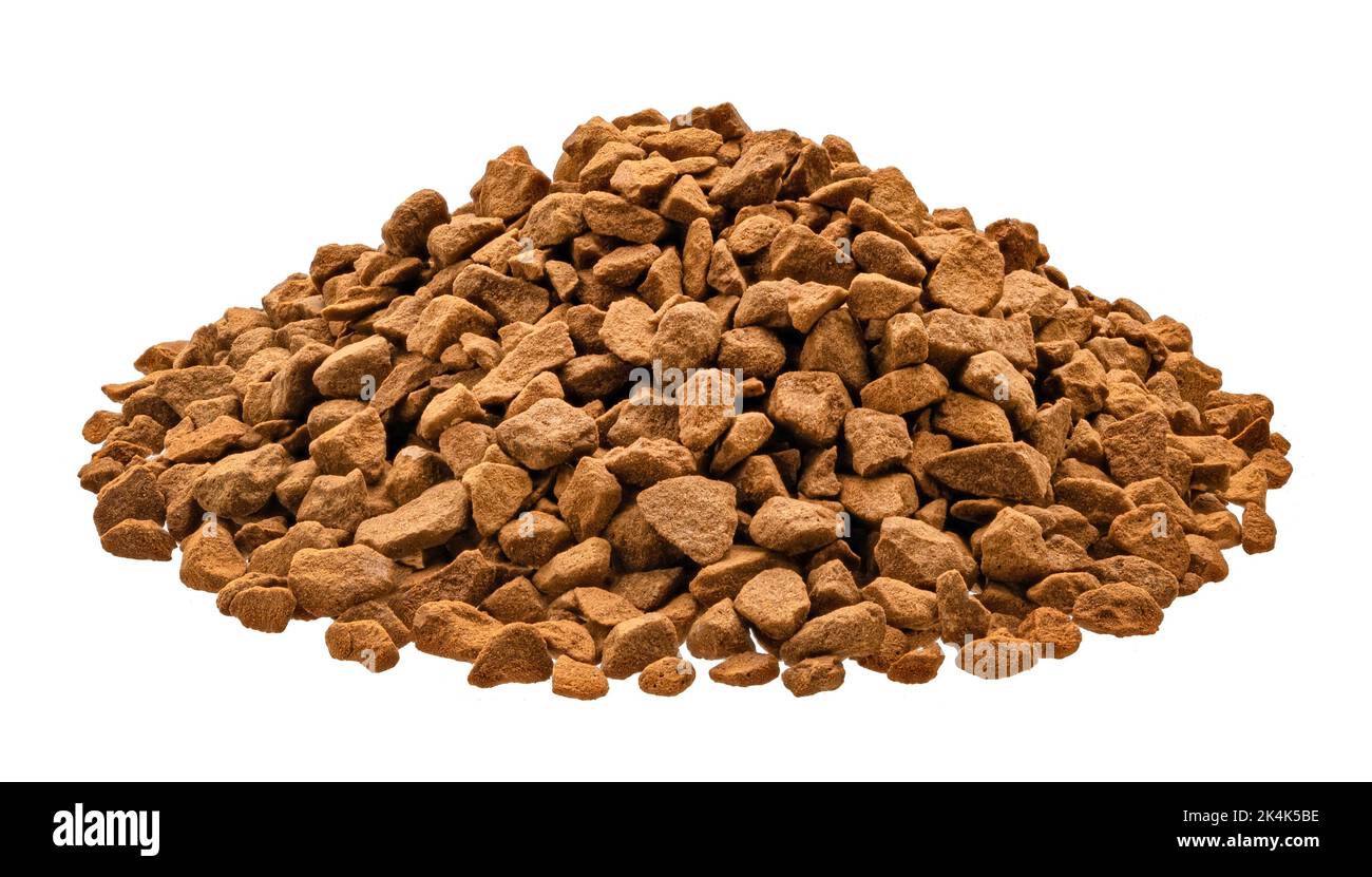 Instant granulated coffee isolated on white background Stock Photo