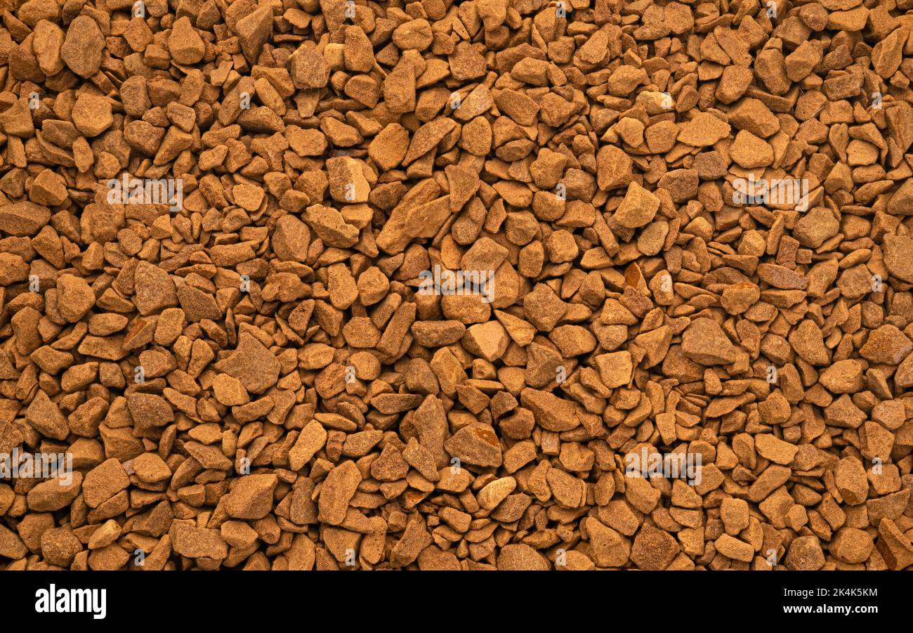 Instant granulated coffee texture, top view Stock Photo