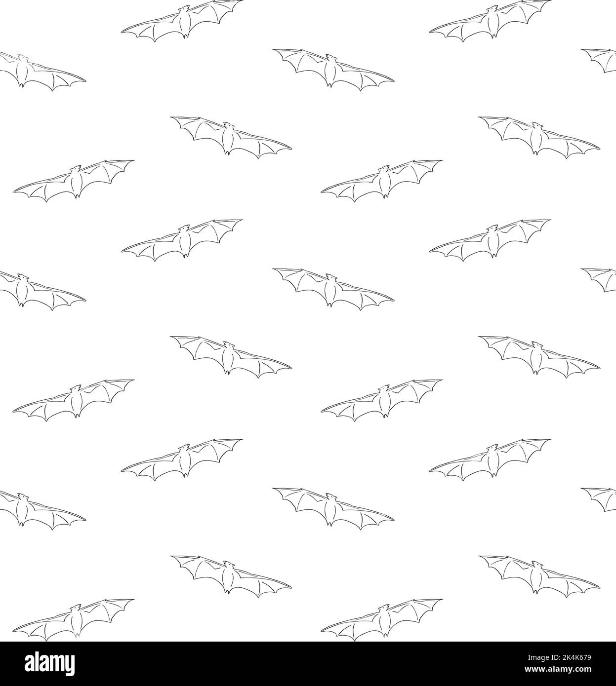 Vector seamless pattern of hand drawn doodle sketch flying bat isolated ...