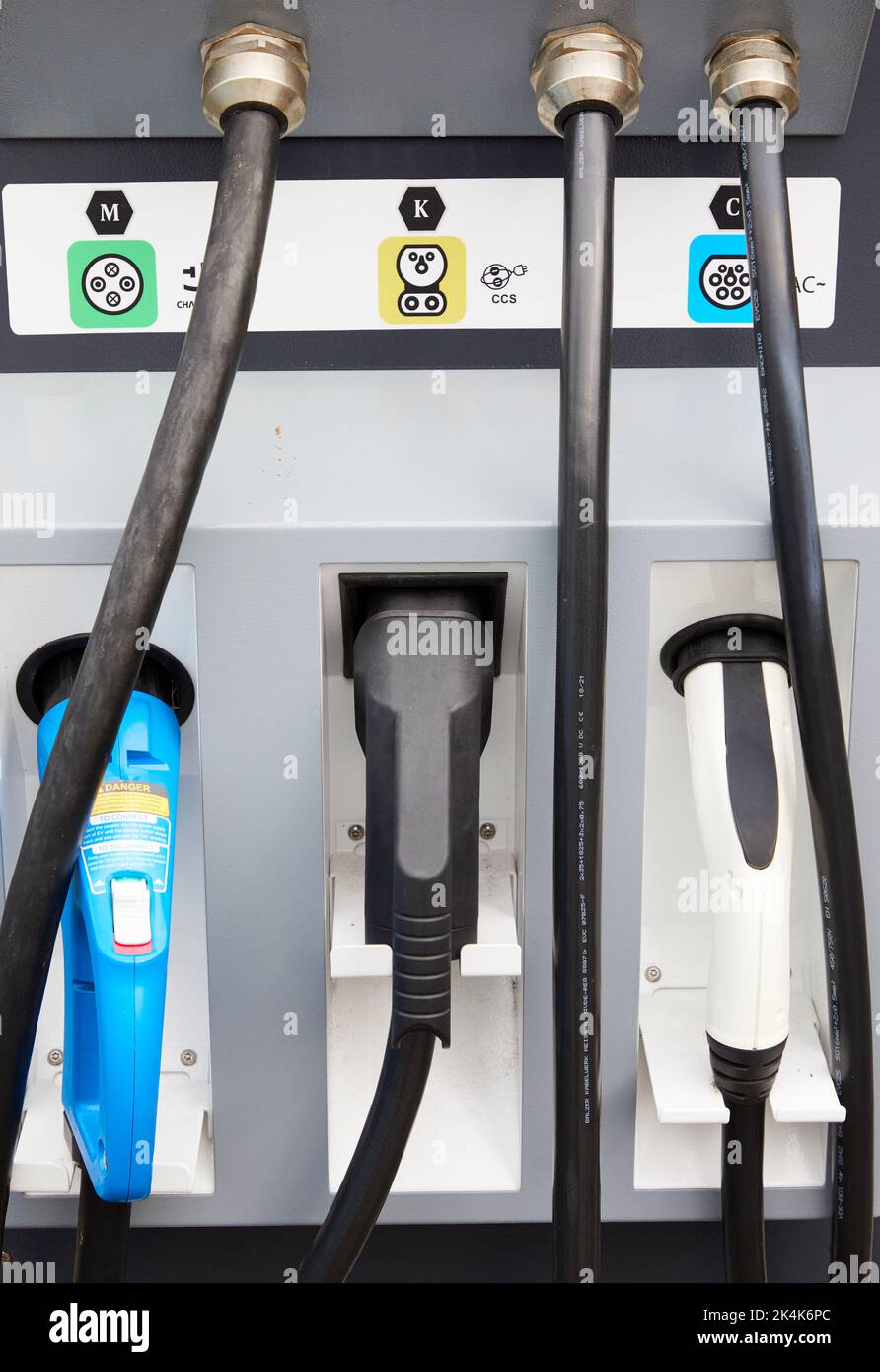 Electric car charging facility, Somerset Stock Photo Alamy