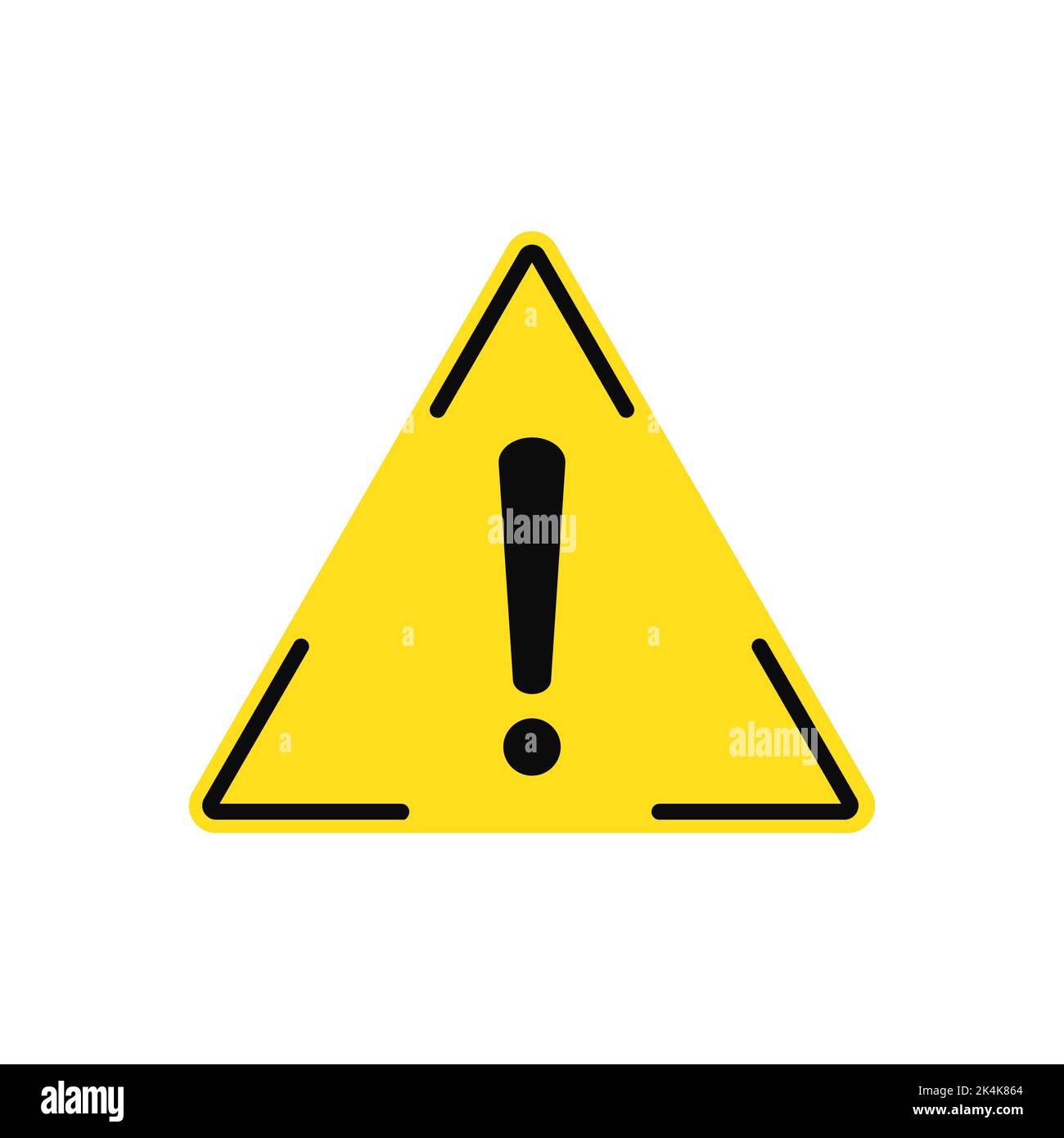 Attention triangle signs. Yellow exclamation symbols Stock Vector Image ...