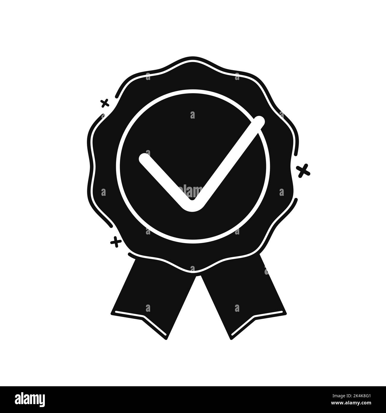 Black quality mark icon. Quality certificate award for luxury products Stock Vector