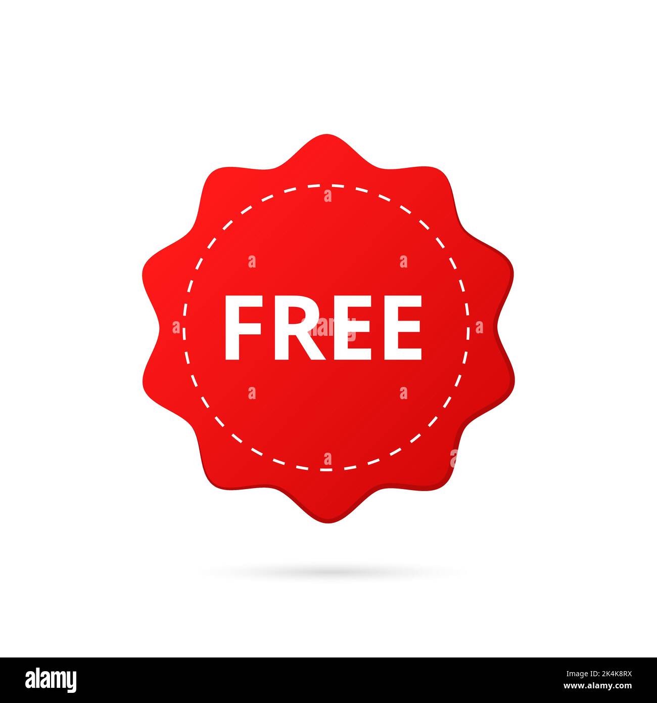 Red label free icon. Advertising label for business market service Stock Vector