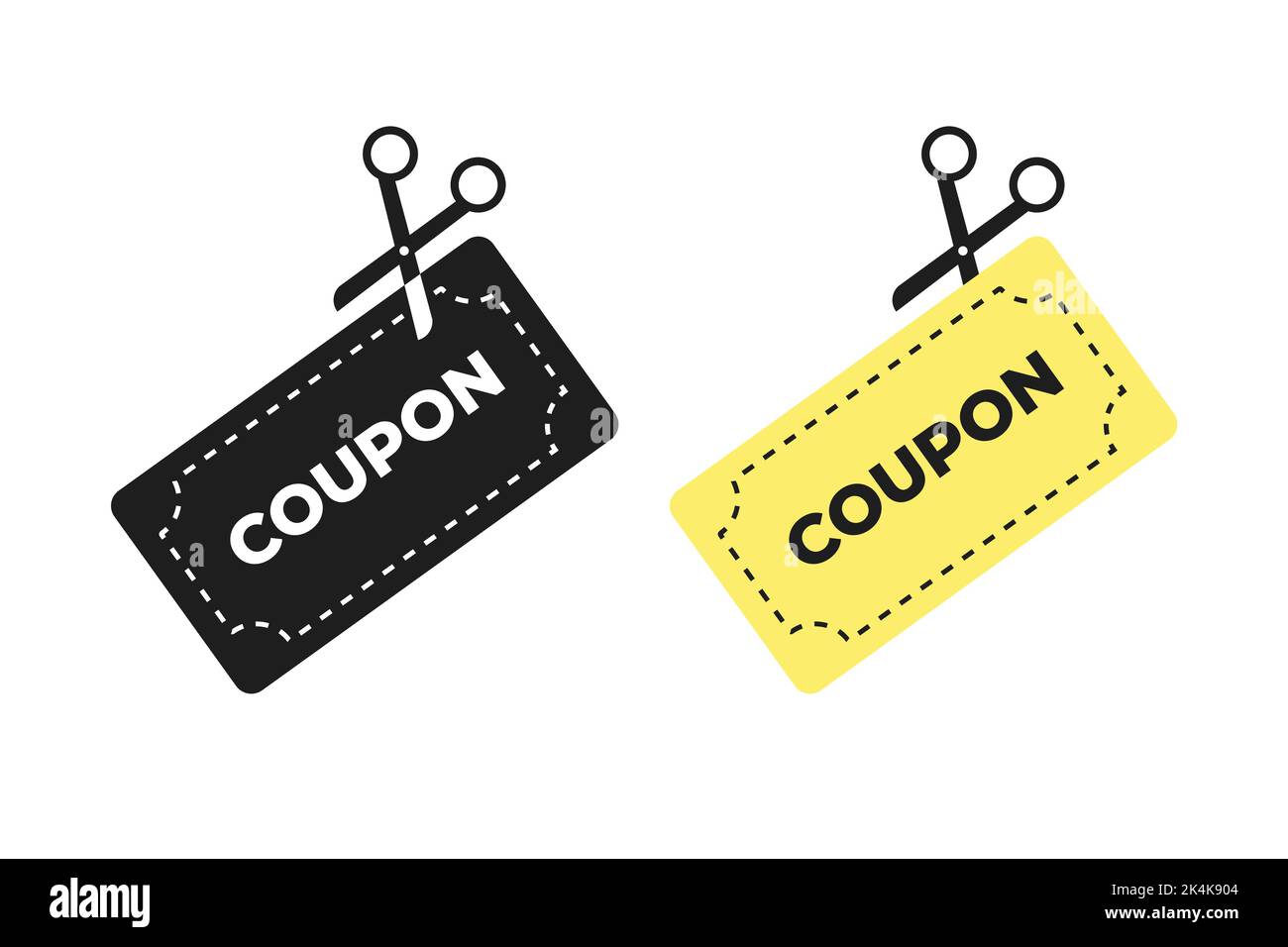 Scissors cut discounty coupon icon Stock Vector
