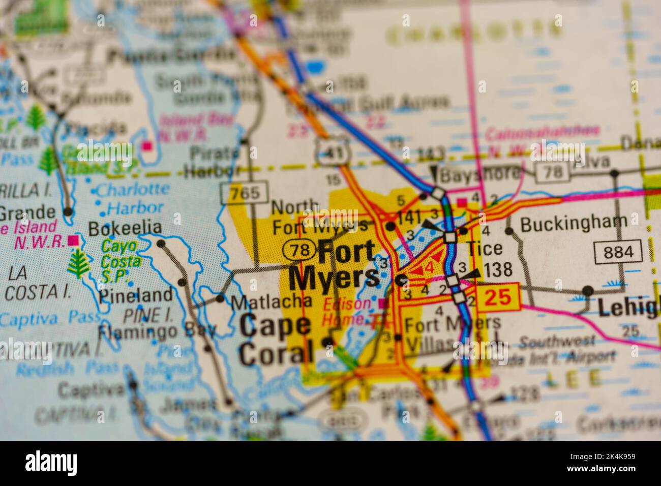 Fort Myers Florida USA on a map - Fort Myers Florida Usa On A Map 2K4K959