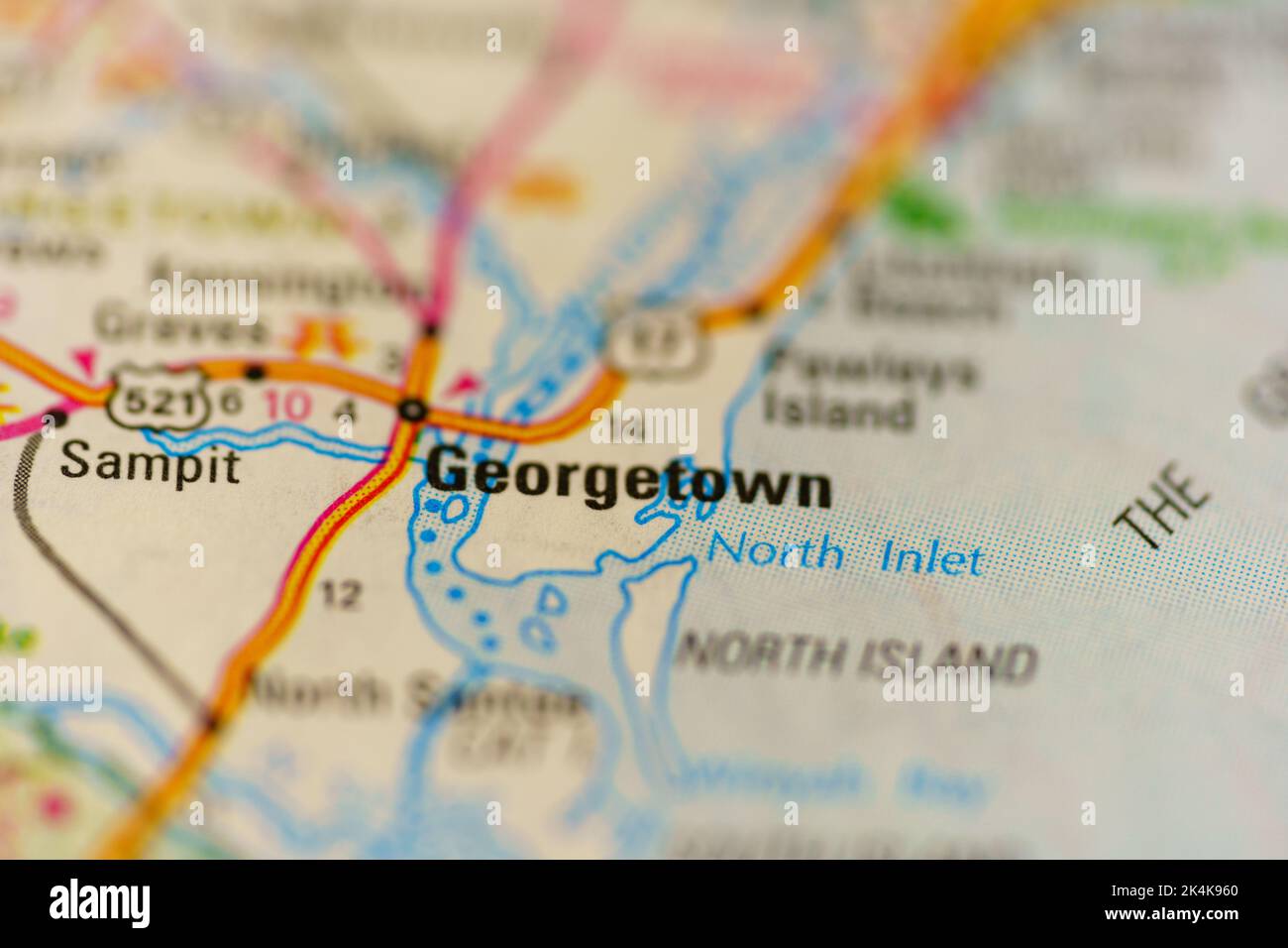 Georgetown South Carolina USA On A Map Stock Photo Alamy   Georgetown South Carolina Usa On A Map 2K4K960 