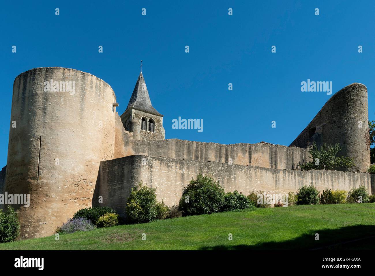 Land of Troncais, Ainay le Chateau. Remains of fortifications built in the Middle Ages. Allier department. Auvergne Rhone Alpes. France Stock Photo