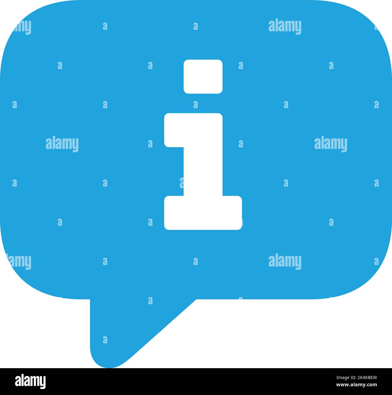Blue information chat icon sign or info bubble symbol design and ...