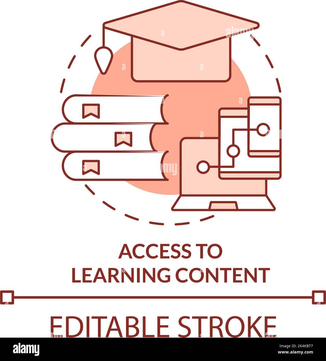 Access to learning content terracotta concept icon Stock Vector Image ...