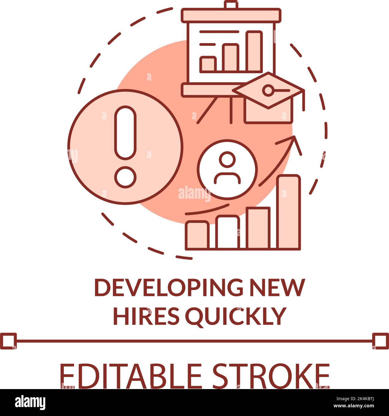 Developing new hires quickly terracotta concept icon Stock Vector Image ...