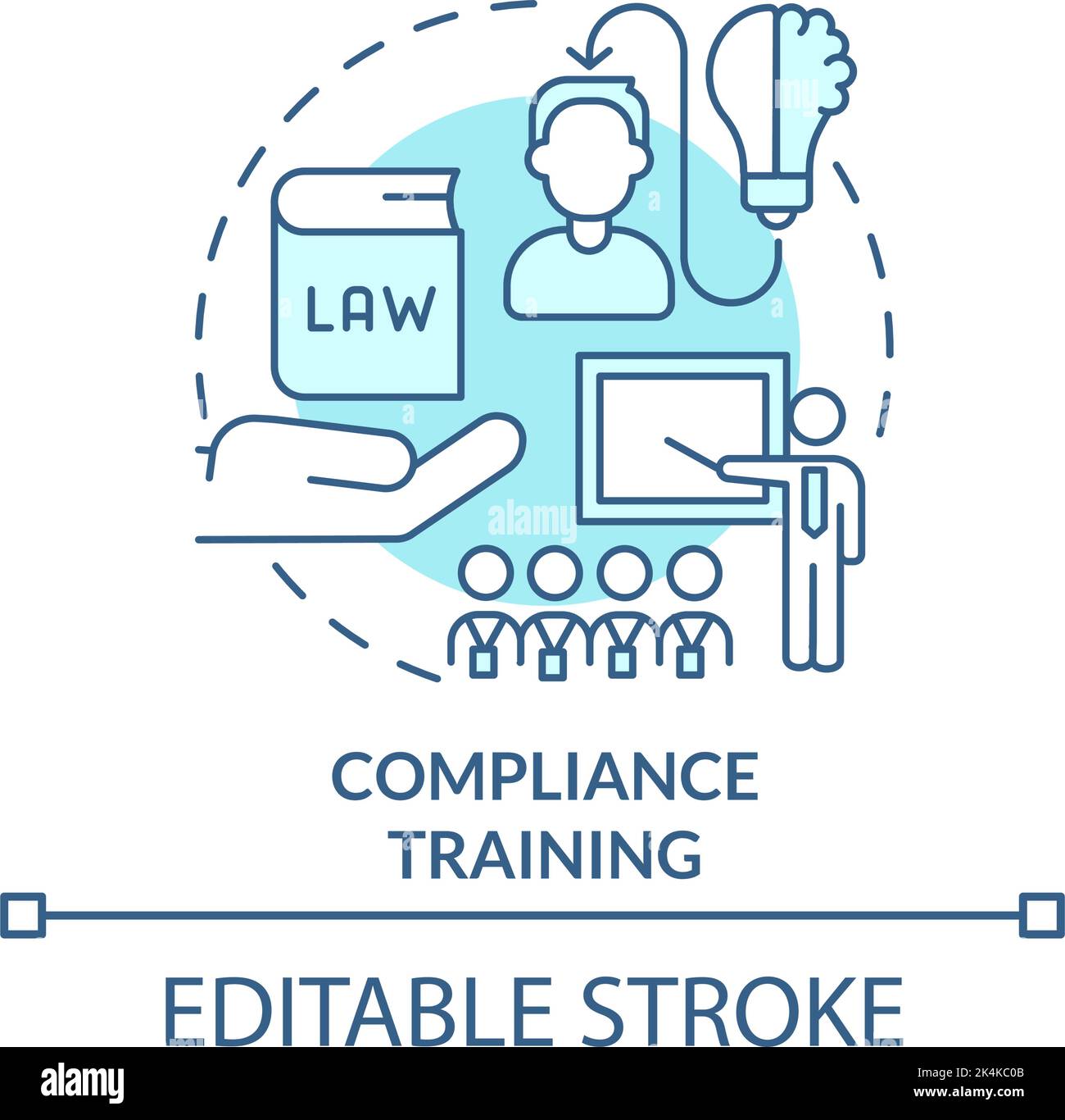 Compliance training turquoise concept icon Stock Vector Image & Art - Alamy