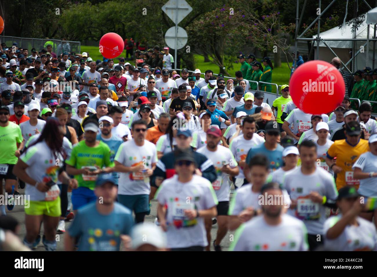 People take part during the comeback after two years of Bogota's Half