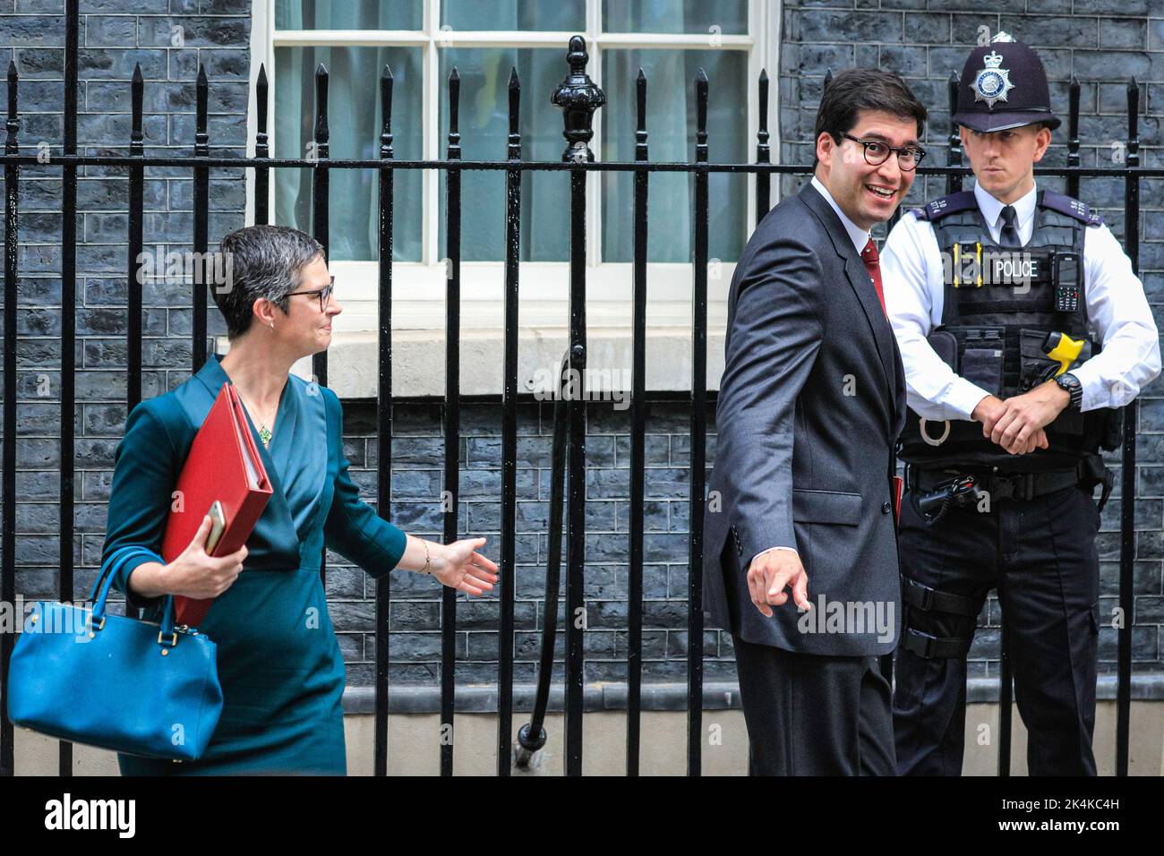 Ranil Jayawardena, MP, new Environment Secretary, Conservative Party politician and Chloe Smith MP, new Secretary of State for Work and Pension Stock Photo