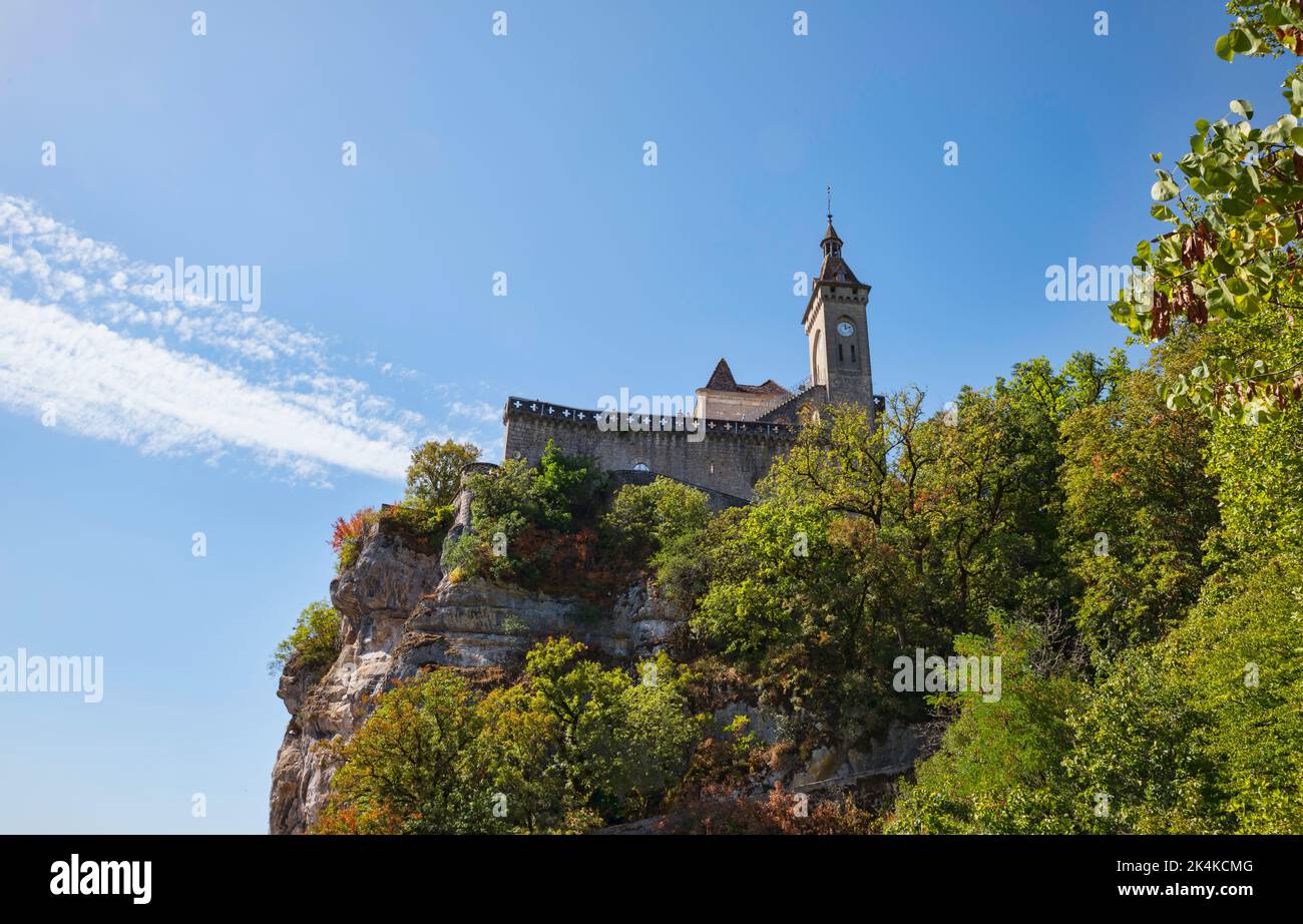 the church of rocamadour on top of the hill in france Stock Photo