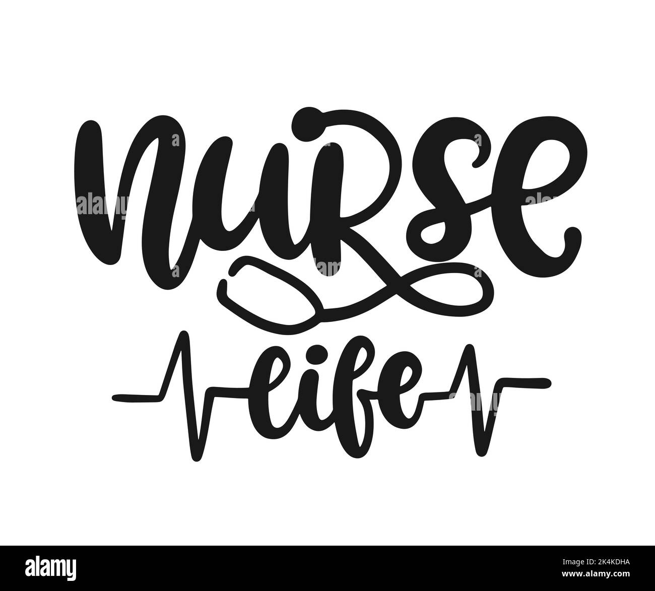 Nurse Life hand lettering design Stock Vector Image & Art - Alamy