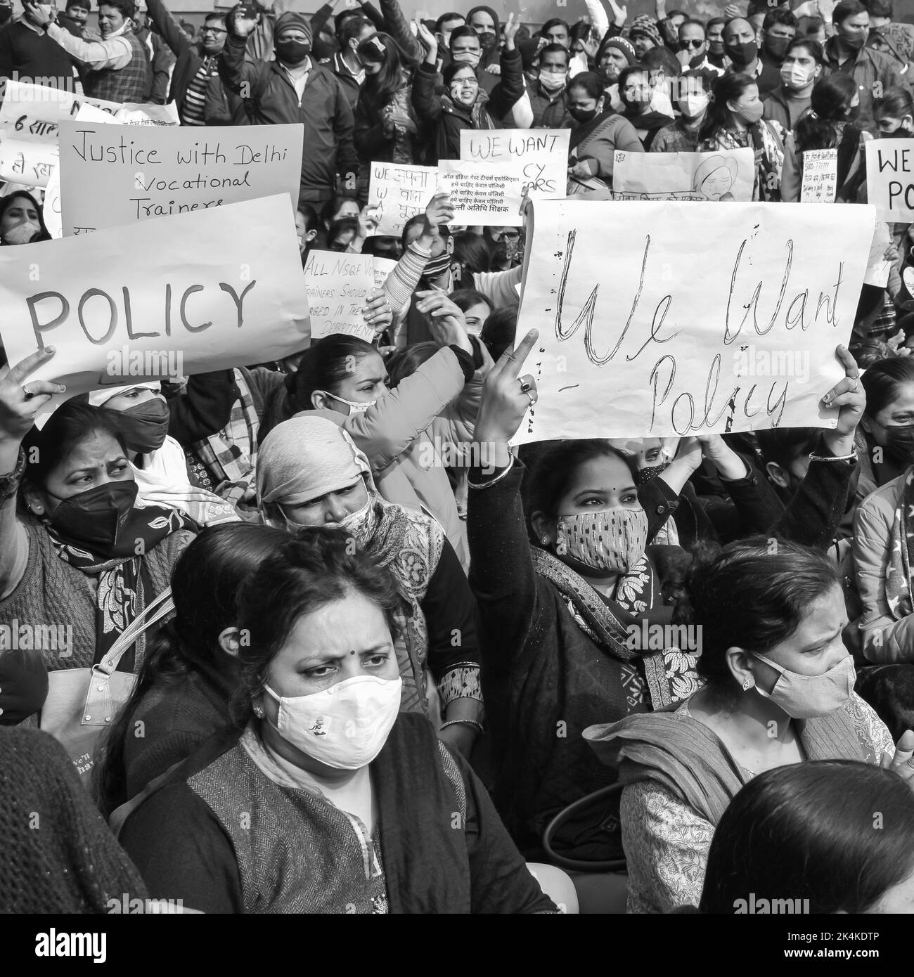 Indian people protest against Black and White Stock Photos & Images - Alamy