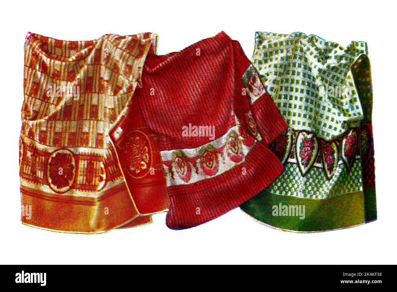 Colorful Bed Blankets 1913 Vintage Chromolithography Illustration