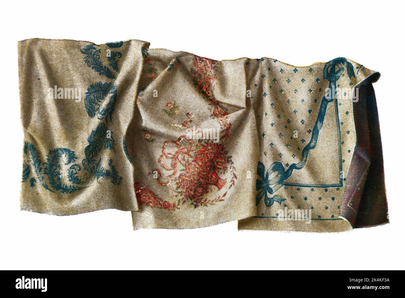 Colorful Bed Blankets 1913 Vintage Chromolithography Illustration