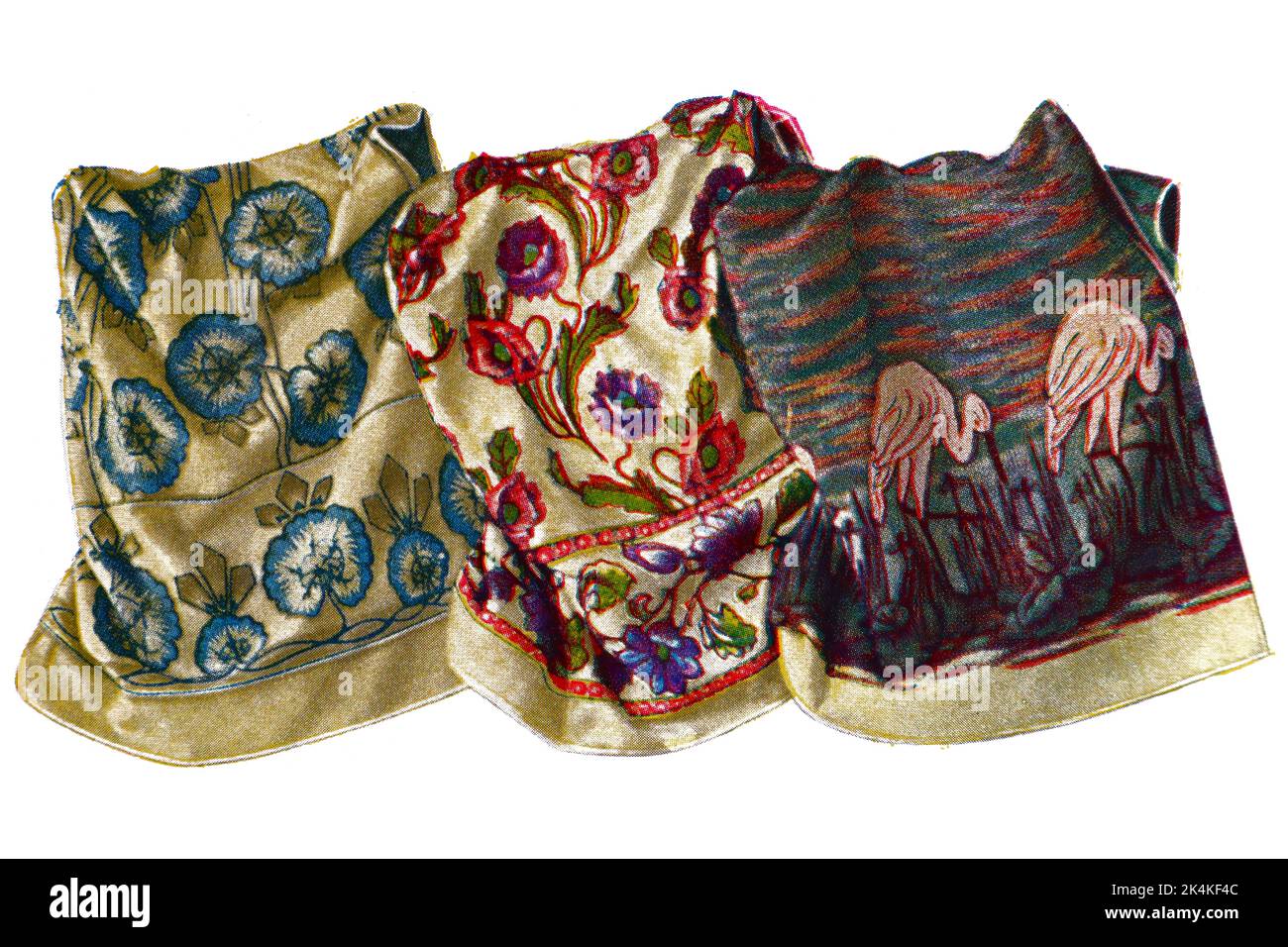 Colorful Bed Blankets 1913 Vintage Chromolithography Illustration