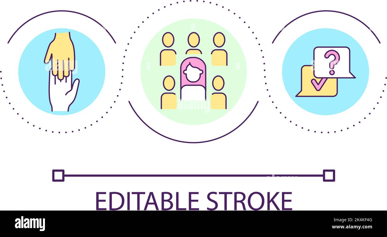Look for soulmate loop concept icon Stock Vector