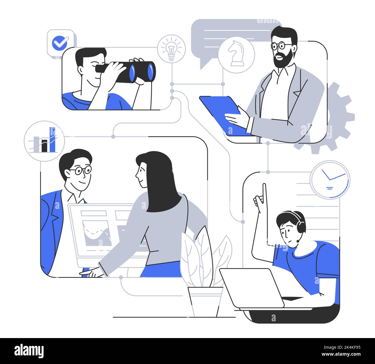 Teamwork business collection Stock Vector