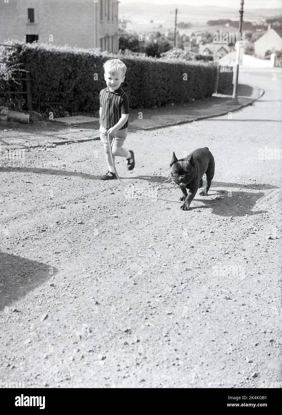 1968, historical, summertime and a little boy out walking along the