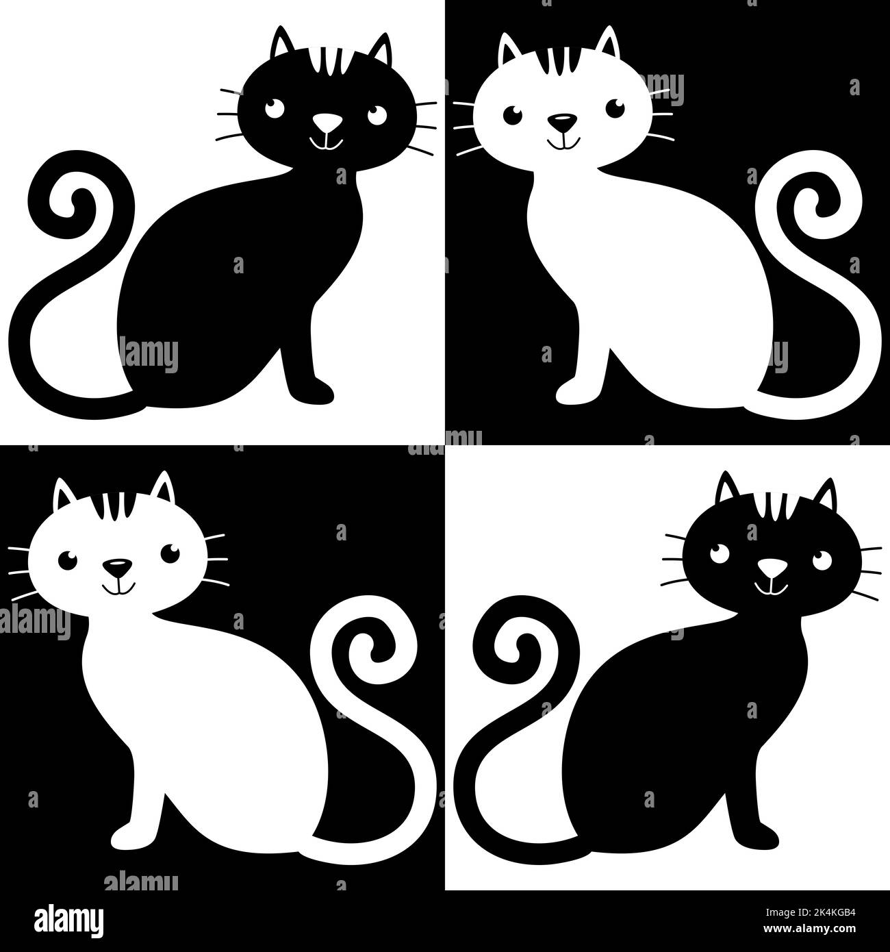 Cute Black And White Cat Illustration Stock Photo Alamy cute-black-and-white-cat-illustration-stock-photo-alamy