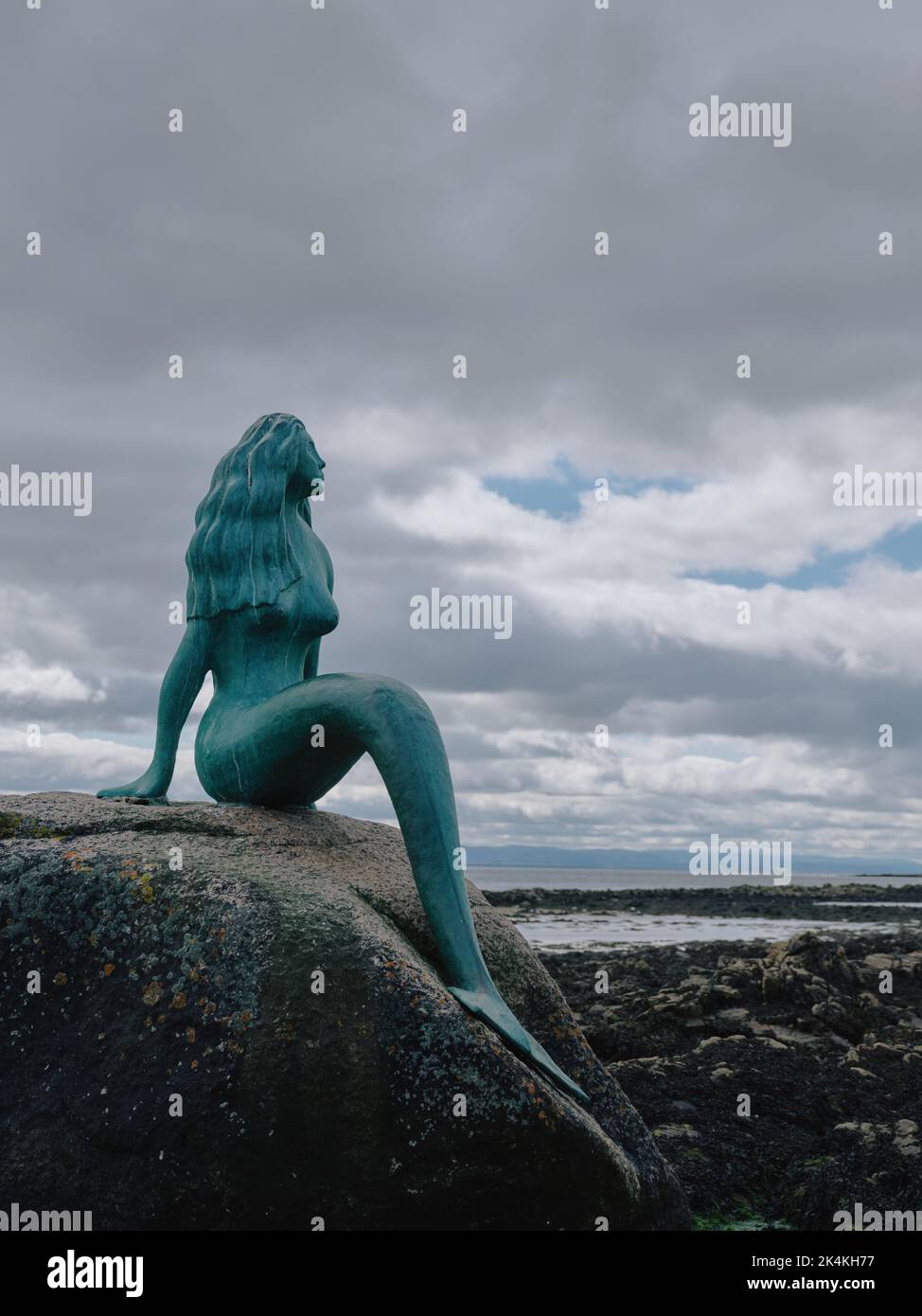 Mermaid of the North statue on the coast at Balintore, Tain Scotland UK ...