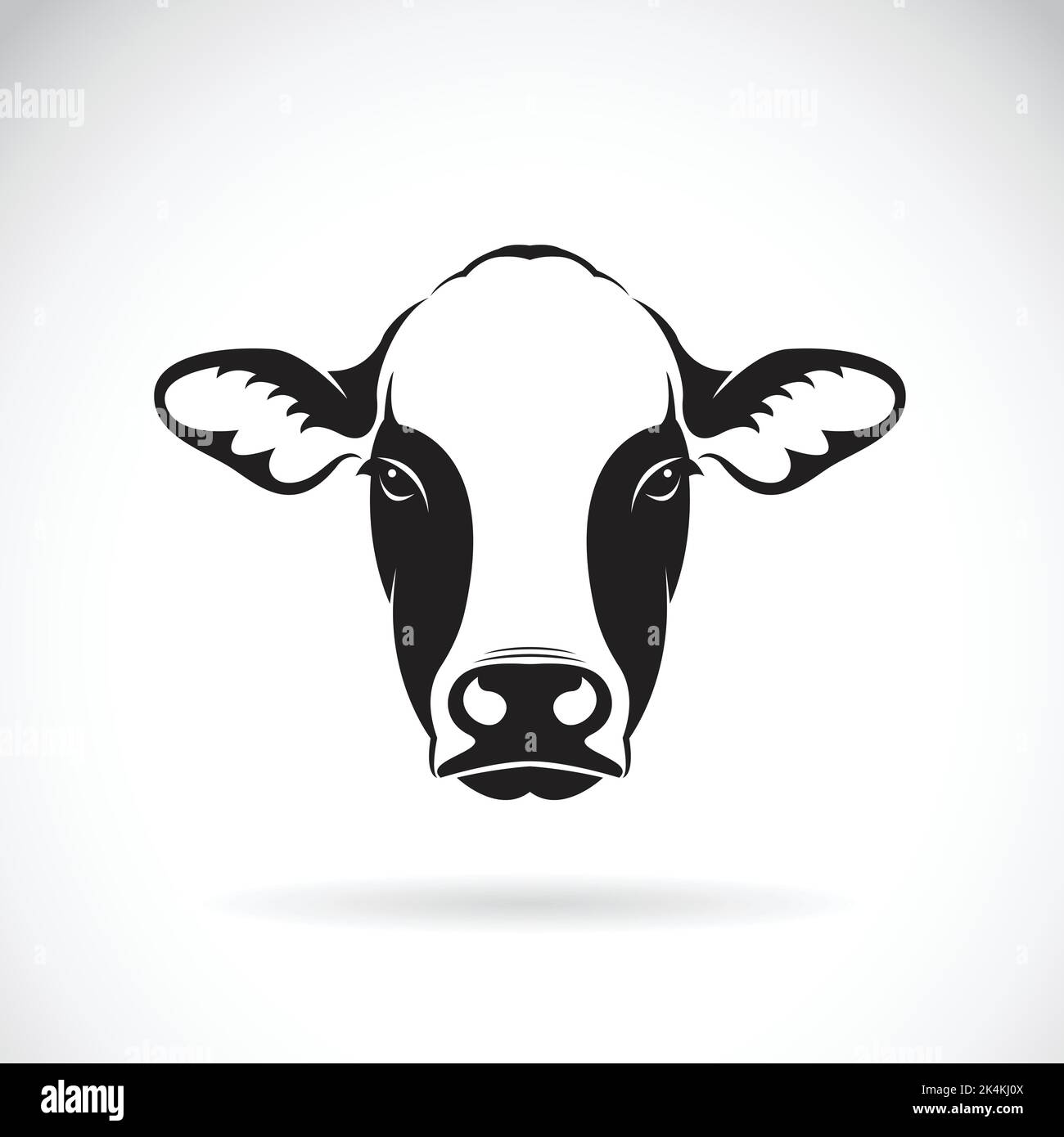 Vector of cow face design on white background. Farm Animal. Easy