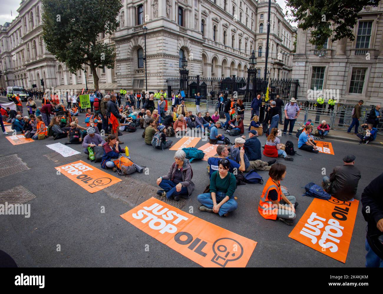 London, UK. 3rd Oct, 2022. Just Stop Oil demonstration outsdide the