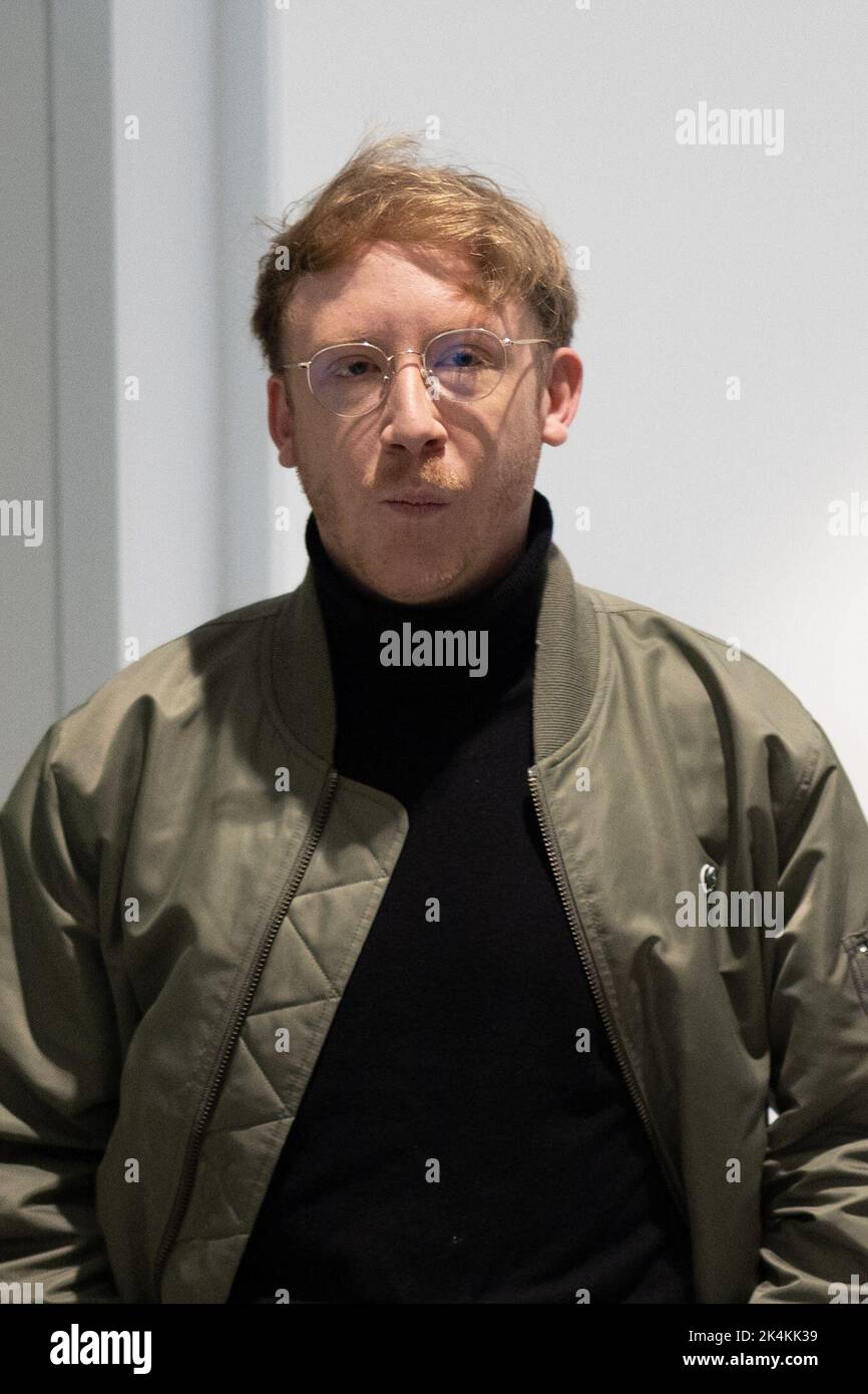 French singer Eddy de Pretto arrives for a trial where 17 people are ...