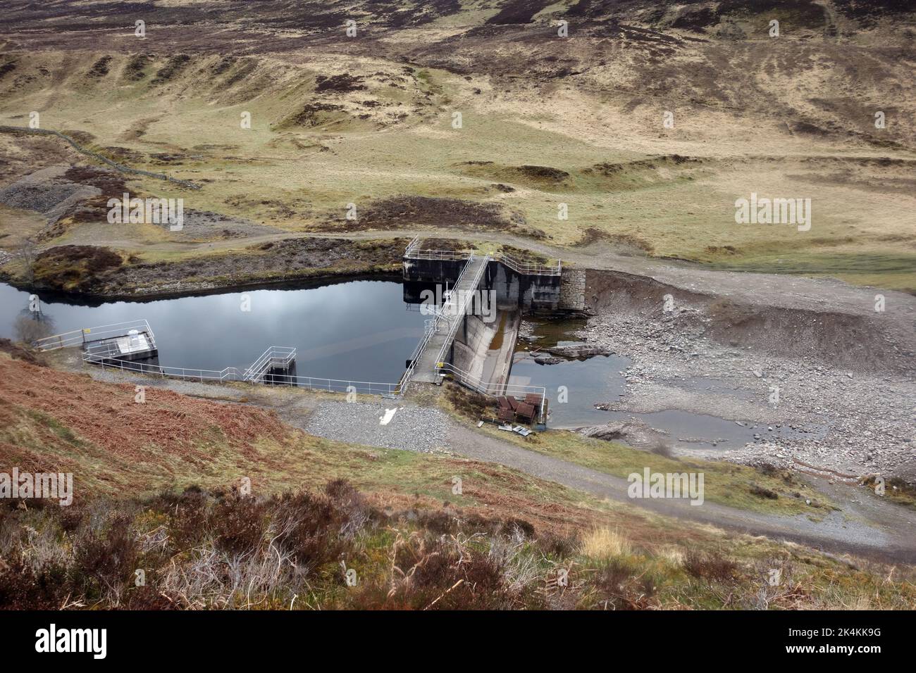 Hydro Electric Dam Taking Water out of Bruar Water River in Glen Bruar, Perthshire, Scottish